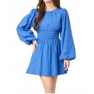 NEW BTB LOS ANGELES becca long sleeve dress in cobalt